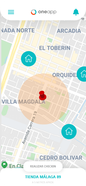 Algunas capturas de nuestra aplicación ONEAPP